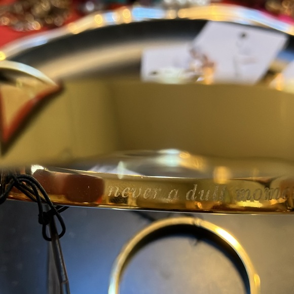 kate spade- Never A Dull Moment Idiom Bangle in Gold. NWT. 2 Available. - Picture 6 of 6